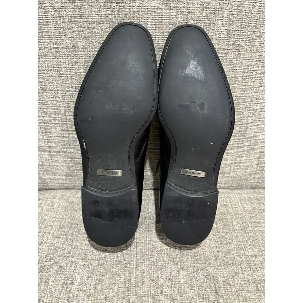 Magnanni Mens Oxford Shoes 10.5 Black Leather Made Spain Dress Shoes